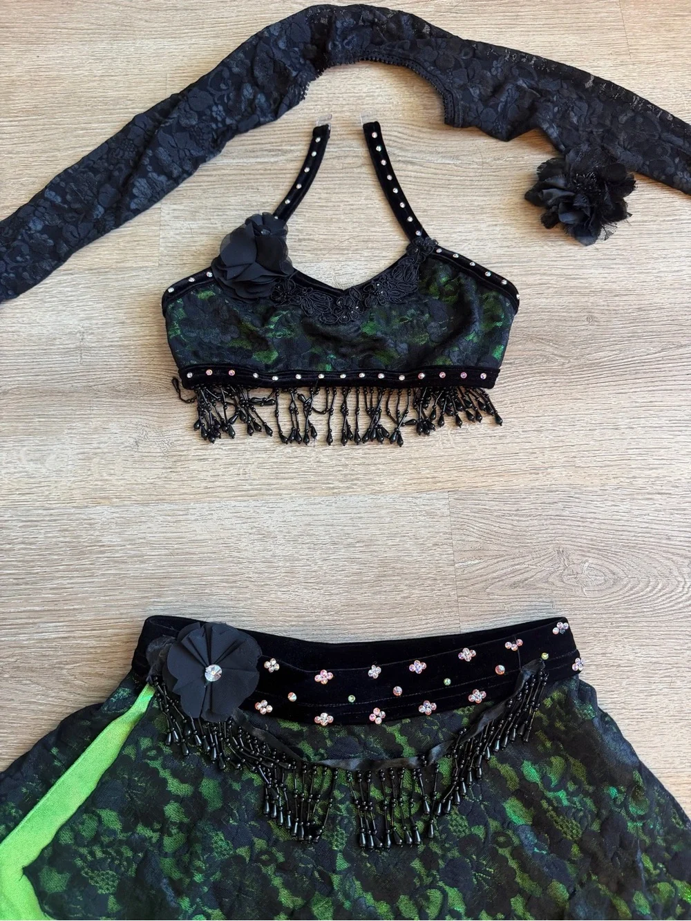 Spanish style dance costume two piece set